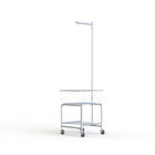 Laundry Trolley Hotel Display Stand With Wire Basket Dolly Chrome
