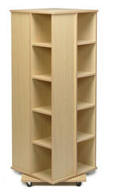 4 Sides Books Cabinet Home Display Rack MDF Spinner Storage W50 X D50 X H176cm