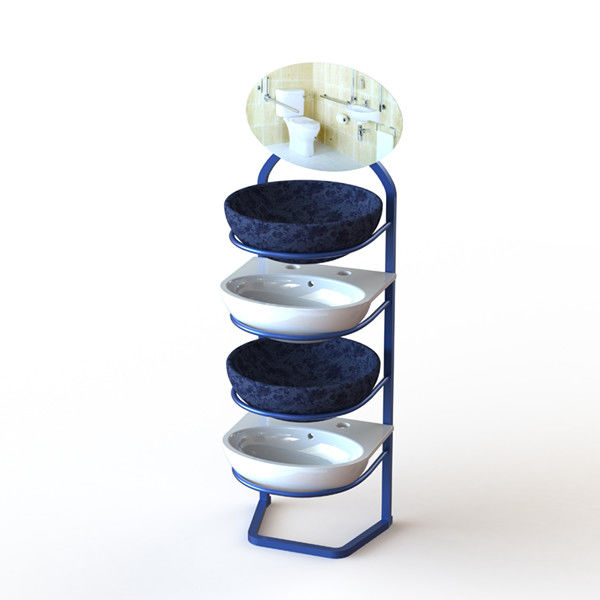 One Side 4 Tiers Flooring Display Stand for Bathroom Sinks